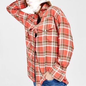 Levi’s Orange oversized Flannel Western shirt oversized fit—classic details